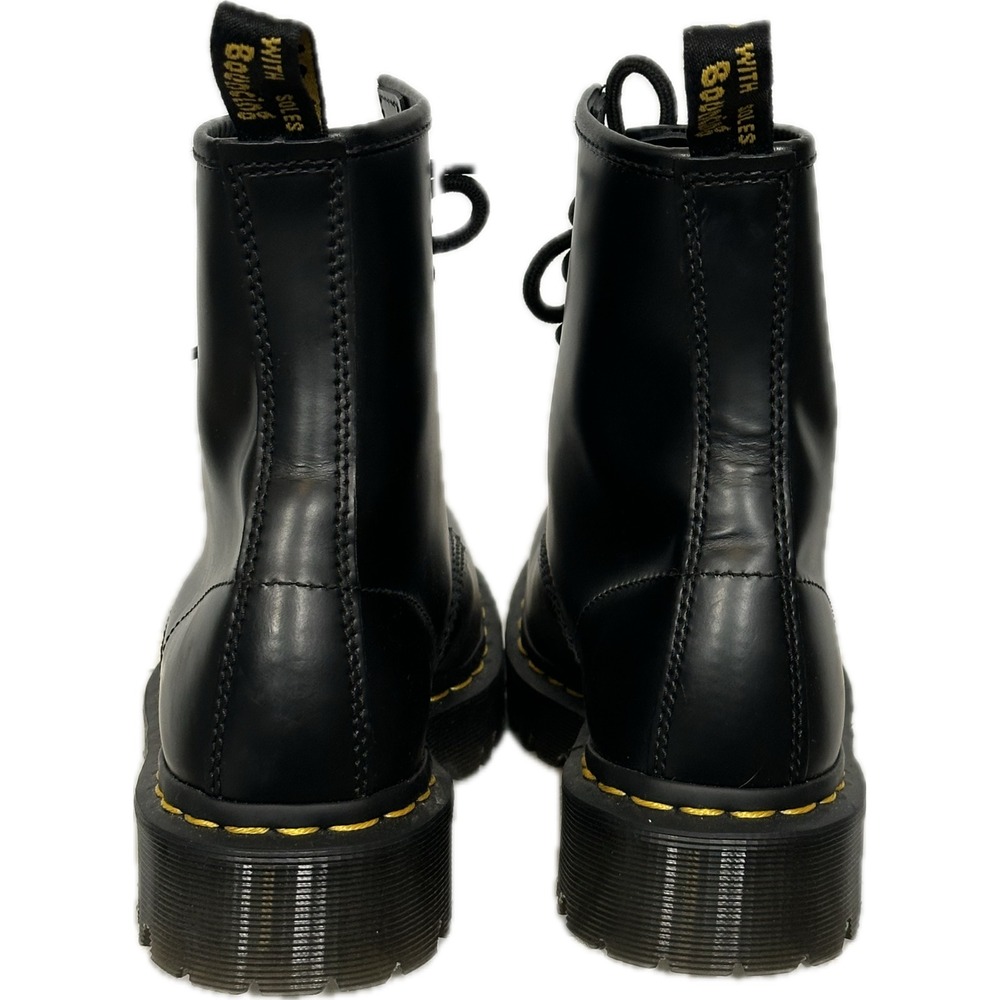 Dr. Martens 1460 Bex Squared Boots Size 6 Black Leather Platform Combat Grunge - Picture 4 of 8